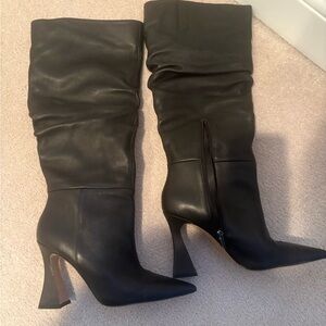 Alinkay Womens Zipper Slouchy Knee-High Boots, 7